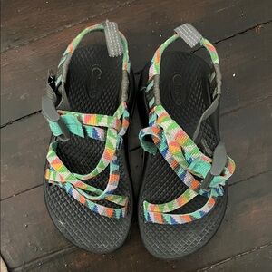 Chaco Kids Multicolor Strap Sandals with Black Footbed